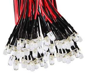 Özelleştirilmiş DC 3V <span class=keywords><strong>6V</strong></span> 12V 24V 220V ön kablolu 3mm 5mm LED ışık lamba ampulü kablolu yayan diyotlar şeffaf sarı mavi yeşil Wh - Product Image 2
