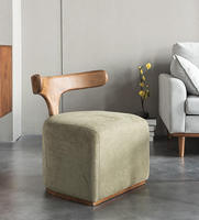 Fauteuil lounge moderne nordique en bois de frêne, avec coussin en mousse haute densité, ergonomique et durable, pour salon, maison ou hôtel
