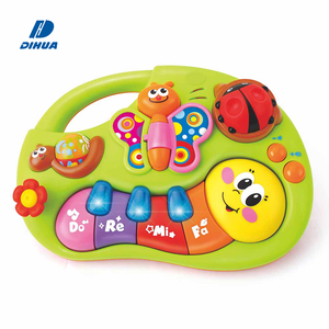 Teclado de juguete Musical para Educación Temprana, juguete de aprendizaje Musical con oruga iluminada, simulan sonidos de animales, Nota de reconocimiento de Color - Product Image 1