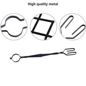 Pinces à <span class=keywords><strong>bois</strong></span> longues et pliables en acier pour foyer - Design moderne pour attraper les bûches de feu de camp en extérieur - Product Image 3