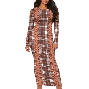 Dropshipping ropa mujer suministro de fábrica impresión bajo demanda diseño único traje sus preferencias Vestido de manga larga para mujer - Product Image 5
