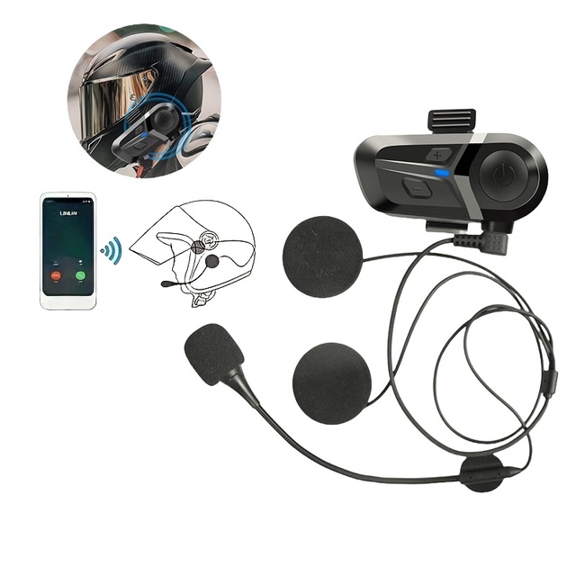 Motorcycle Helmet BT Wireless Intercom Headset Hands-Free Communicator for Riding