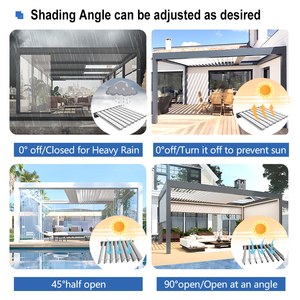 Grande giardino esterno bioclimatico in alluminio vetro porta RV padiglione Louvered tetto giardino cortile piscina 3x3 4 4x6x6x6 moderno Gazebo Pergola - Product Image 4