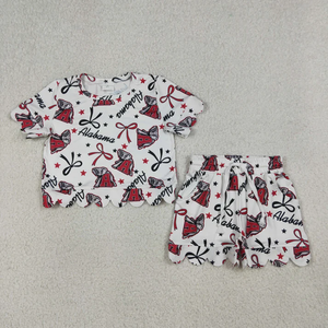 Longlv Ropa para Niñas Pequeñas, Conjunto Casual de Verano de 2 Piezas, Estampado Escolar, Pantalones Cortos con Volantes, Ropa Infantil - Product Image 3