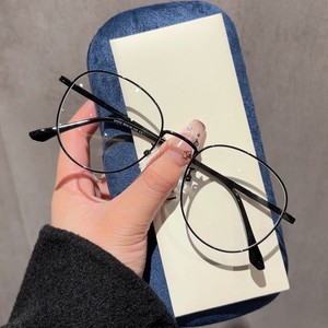 31212 Lunettes Métalliques Plano Ovales à Monture Complète Anti-Lumière Bleue Unisexe, Montures de Lunettes Rondes avec Verres PC, Origine Taizhou - Product Image 3