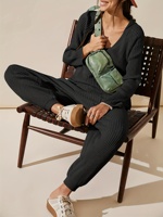 Fabricant de pulls, ensembles tricotés sur mesure pour femmes, pulls à col rond, pantalons larges, vêtements décontractés d'été, tenues tendance en 2 pièces