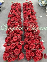 EG-WD94-2 80cm Faux Grande Boule De Fleur Bourgogne Centres De Table Soie Artificielle Boule De Fleur De Rose Rouge