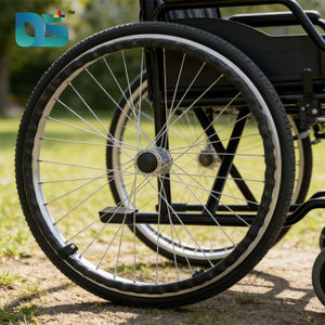 Silla de Ruedas <span class=keywords><strong>Manual</strong></span> Plegable para Uso en Clínicas y Residencias de Ancianos, con Ancho de Asiento de 45 cm, Ruedas Delanteras Antideslizantes y Neumáticos Sólidos - Product Image 4