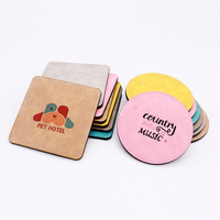 Vente en gros de sous-verres avec logo personnalisé Cadeau de Noël en cuir PU Sous-verres vierges à sublimation