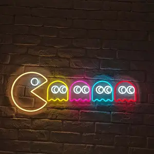 WOWORK drop shipping no MOQ cina all'ingrosso il personalizzato acrilico Bean eater led strip flex neon lighting sign per la decorazione domestica