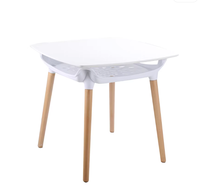 Table carrée pour manger en bois naturel, table de café carrée, table à manger de luxe blanche, tables basses carrées blanches