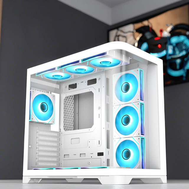 Type C Tempered Glass Full Tower Gaming Case ATX Computer Gamer PC Casing Custom LOGO Accessories Side Panel Window desktop case