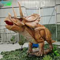 Vente flash : Triceratops animatronique servo-motorisé grandeur nature de 4 m |   Modèle de dinosaure personnalisé fabriqué en usine