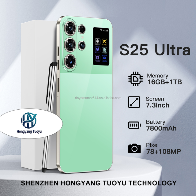 S25 Ultra 16G+1TB Android 15 7.3 Inch Global 5G Cell Phones Perforated Screen  Full Screen Cell Phone Fast Charging New Arrived