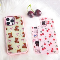 Coque de téléphone à panneau arrière magnétique remplaçable pour iphone 17 / 17pro/17promax/17air avec l'ours d'amour de dorure