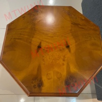 Table d'appoint compacte en bois de palissandre octogonal, pieds en bois de caoutchouc tournés à la main, 17x17x23,6 pouces, finition noyer, pour salon, chambre à coucher