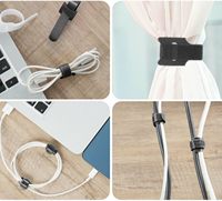 Attaches de câble en nylon auto-adhésives double face avec logo personnalisé en gros pour la gestion des câbles de données