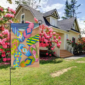 Promoción de nuevos productos Bandera de jardín de sublimación personalizada con poste, banderas de jardín de temporada Juego de 12 - Product Image 1