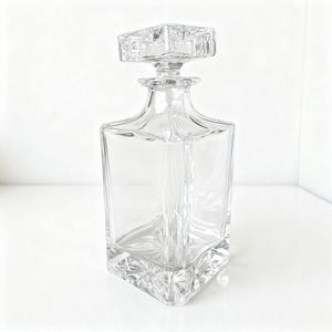 Elegante Set di Decanter per Whisky in vetro quadrato da 26 once 750ml inciso su misura senza piombo e bicchieri per degustazione di Whisky con tappo di vetro - Product Image 6