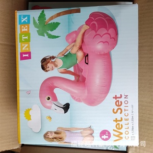 INTEX57558 Flamingo Jouet <span class=keywords><strong>gonflable</strong></span> à chevaucher pour enfants, flotteur de surf aquatique, bouée de natation 194x152x147cm - Product Image 4