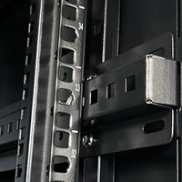 Armoire serveur sur pied 19 pouces 600*600mm 22U pour centre de données, porte en verre avec serrure, noir, en stock, revêtement poudré