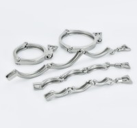 Abrazadera Ajustable de Tres Secciones ISO-LS de Acero Inoxidable 304, Pulido Vibratorio, de 1.5 a 8.5 Pulgadas, para Uso Comercial/Industrial