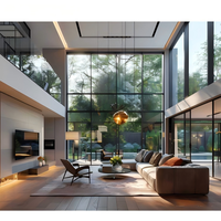 Portes et fenêtres en aluminium Sunnysky, grande vue, fenêtre du sol au plafond, fenêtre panoramique, cadre en aluminium, fenêtre fixe en verre isolant