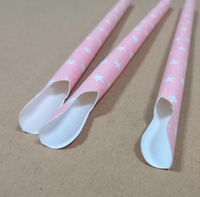 Haute Qualité 6mm Sable Pelle À Glace Cuillère Pailles En Papier pour Smoothie