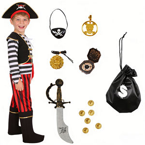 Conjunto de Disfraz de Capitán Pirata de Lujo para Niños Pequeños, Traje de Halloween con Pantalones y Mono - Product Image 2