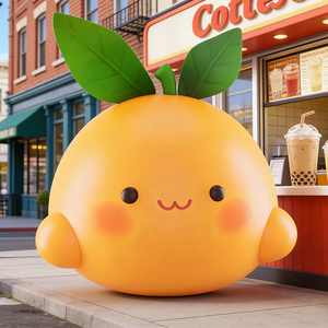 Scultura Personalizzata in Fibra di Vetro a Forma di Arancia, Insegna Decorativa per Negozio di <span class=keywords><strong>Frutta</strong></span>, Esposizione per Juice Bar e Ingresso Centro Commerciale - Product Image 2