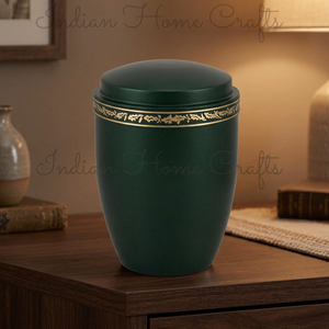 Black Cremation Urn Round <b>Keepsake</b> Cinerary Urn Decorative <b>Ashes</b> Container <b>for</b> Home Memorial Use - Indian Home Crafts - Product Image 2