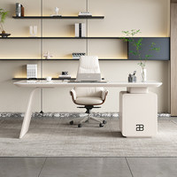 Bureau de style français en marbre blanc crème, bureau moderne pour la maison, bureau d'étude au design unique, bureau d'ordinateur Minis MN-CPT3, luxe léger