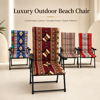 Chaise Lune Inclinable en Bambou Pliable Portable pour Extérieur, Plage et Jardin avec Coussin et Cadre Métallique – Vente en Gros, OEM, ODM, en Vrac – Direct Usine