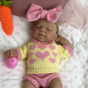 Poupée Reborn en silicone légère et mobile, fille endormie, sourire naturel détendu, <span class=keywords><strong>pour</strong></span> accessoires de photographie - Product Image 3