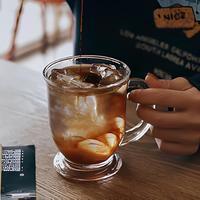 Gobelets en verre réutilisables de style vintage pour café et jus, 450 ml, transparents, pour restaurant, verrerie portable, boissons froides, lait, thé, café