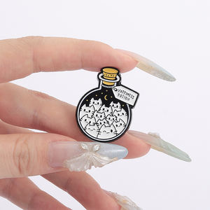 スミングピン漫画猫幸福ポーションエナメルピン猫愛好家金属ブローチラペルバックパックバッジ面白いジュエリーギフト - Product Image 5