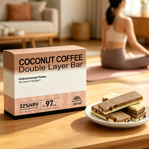 Barre protéinée double couche Coco-Café avec protéines de soja, <span class=keywords><strong>biscuits</strong></span> aux pois, flocons d'avoine et graines de chia – Snack énergétique OEM - Product Image 5