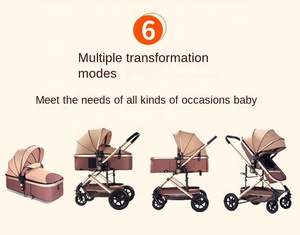 รถเข็นเด็กแนวนอนสูงแบบสองทางโช้คอัพอเนกประสงค์แบบสามในหนึ่งเดียวสำหรับรถเข็นเด็กทารกแรกเกิด - Product Image 4