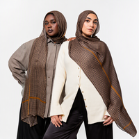 Nouveau Hijab pour Femmes 2027 – Hijab Personnalisé en Modal Imprimé à Carreaux Style Campagne Argyle – Hijab en Modal à Carreaux