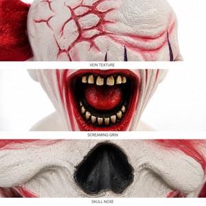 Máscaras <span class=keywords><strong>de</strong></span> Payaso Terroríficas, 4 Estilos, Látex, Disfraz <span class=keywords><strong>de</strong></span> Terror, Pelucas Completas, Maquillaje, Accesorio <span class=keywords><strong>de</strong></span> Disfraz <span class=keywords><strong>de</strong></span> Halloween para Niños, Estilo del Siglo XVIII, Cine y Televisión - Product Image 6
