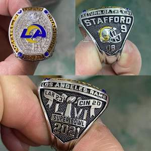 Cincin Juara Rugby Kustom Kelas Atas 3D Los Angeles RAMS 6 Set Cincin Kejuaraan - Product Image 6
