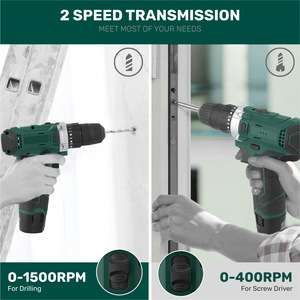 สว่านไร้สาย Power Share 12V แรงบิด 50 นิวตันเมตร หัวจับดอกสว่านแบบไม่ใช้กุญแจ ชุด 23 ชิ้น สว่านไฟฟ้าแบบชาร์จได้ สำหรับงาน DIY ใช้ในบ้าน - Product Image 2