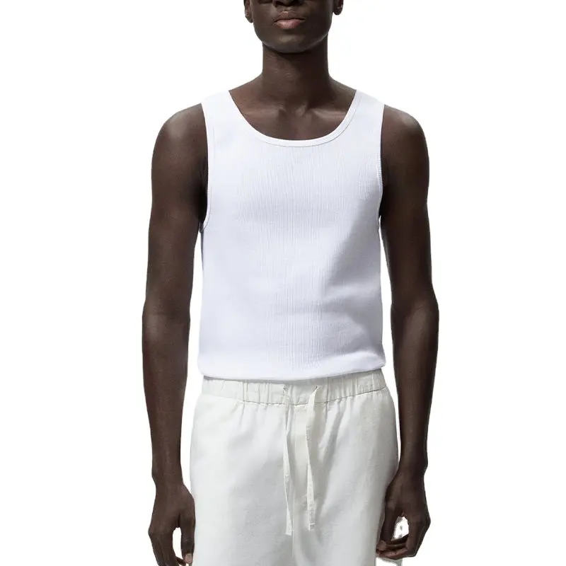 Wholesale Screen printing 100% Combed Cotton Men's shirt Sleeveless men slim fit Undershirts Tank top