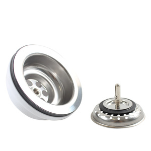 Évier de cuisine de 114 mm, évier européen avec drain, sortie d'évier, raccords de descente, argent, filtre moderne poli - Product Image 3