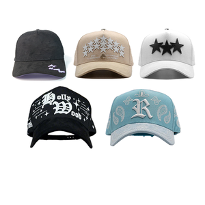 Wholesale 5 Panel 3D Embroidered Satin Lined Baseball Cap Suede Sombreros Beard Hats <strong>Rockstar</strong> Ct Full Set With Custom logo - Product Image 6