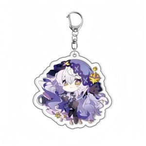 <span class=keywords><strong>Porte</strong></span>-clés personnalisé en acrylique gravé CNC de style anime avec breloque imprimée UV pour les fans - Product Image 4