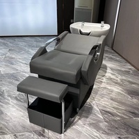Unit Cuci Rambut Salon Mewah Berkualitas Tinggi dengan Bak Keramik dan Kursi Cuci Rambut yang Nyaman