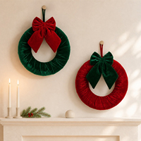 Couronne de Noël Rouge et Vert Foncé de 25 cm, Vente en Gros 2026, Pendentif de Noël de Haute Qualité, Populaire et Durable, Décoration pour Arbre de Noël