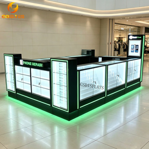 Quiosco de Madera Ecológico de Estilo Popular para Teléfonos Móviles con Iluminación LED, Mostrador de Exhibición de Teléfonos para Centros Comerciales - Product Image 6