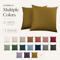 Housse de coussin décorative carrée unie sur mesure, couleur unie
